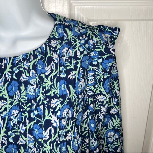 Vineyard Vines Winter Garden Pintuck Front Dress Deep Bay Blue Green XXS NWT - Picture 4 of 11